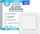 JJ CARE Adhesive Island Dressing [Pack of 50], 6x6 Stérile Borded Gauze Dressing, Respirant Island Wound Dressing Individually Wraped with Highly Absorbent Non-Stick Center Pad