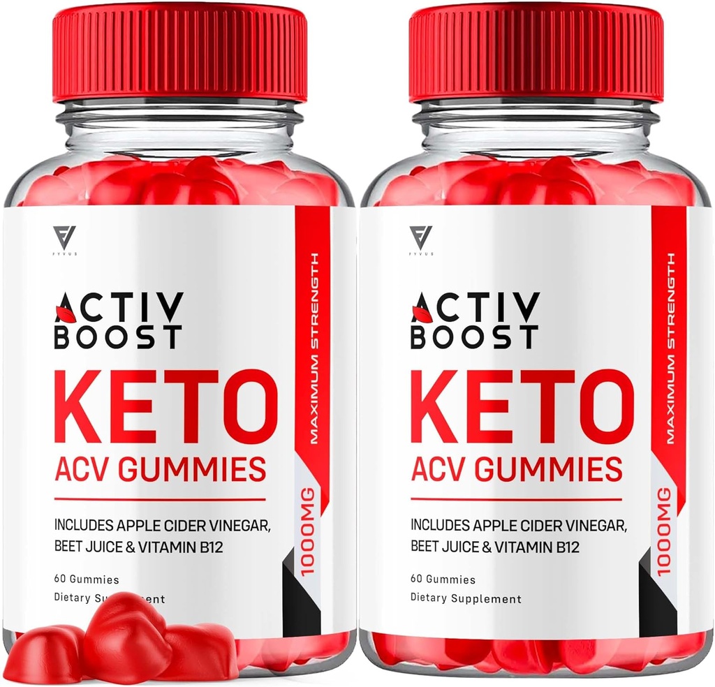 (2 Pack) Attiva Boost Keto ACV Gummies, Activboost Keto + ACV Advanced Support, Active Boost Keto ACV Gummies Energy Apple Cider Vitamina B12 Supplement Activeboost Max Formula (120 Gummies)