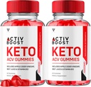 (2 Pack) Aktive Steigerung Keto ACV Gummis, Activboost Keto + ACV Advanced Support, Active Boost Keto ACV Gummies Energy Apple Cider Essig Vitamin B12 Supplement Activeboost Max Formel (120 Gummi)
