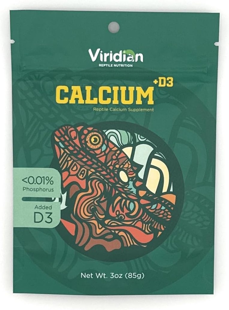 Viridian Reptile - Supplemento di calcio rettile con D3 (10, once)