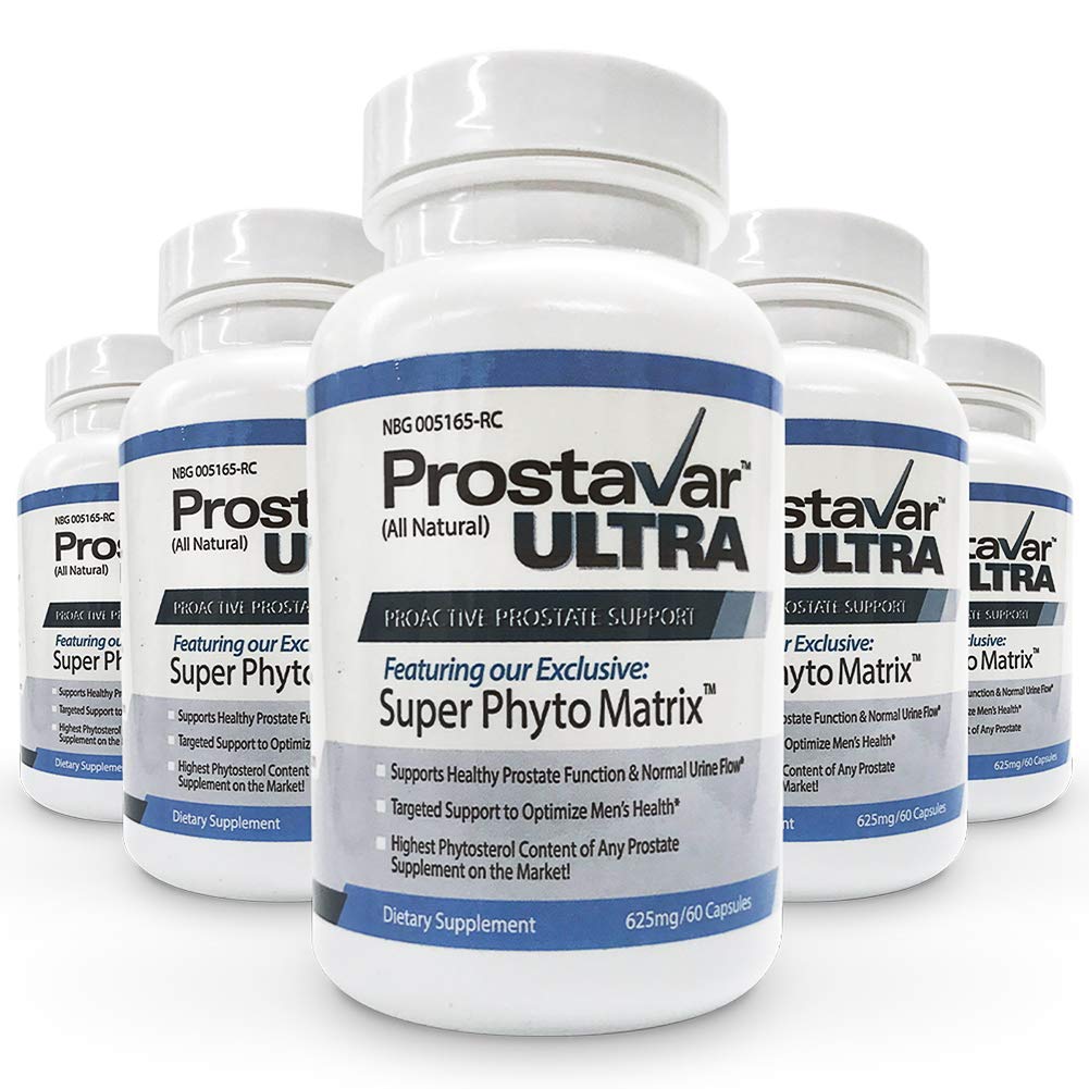 5 Flaschen neu Verbessert vom Hersteller von Original Prostavar Ultra Prostata Support 600mg 90% Beta-Sitosterol & Grape Seed Extract