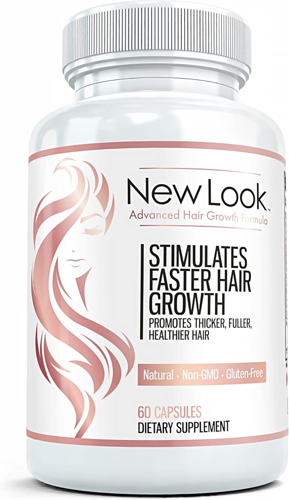 Vitamine di sostegno per la crescita dei capelli per le donne e gli uomini | Supplemento di resistenza clinica per la perdita dei capelli | Supporta Thicker, capelli più completi con biotina - 60 capsule