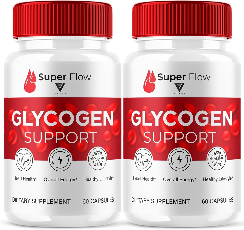 (2 Pack) Super Flow SuperFlow Glycogen Support Kapseln, Super Flow Advanced Glycogen Health and Blood Wellness Support Supplement, SuperFlow Maximum Strength Glyco Formel Supplement (120 Kapseln)