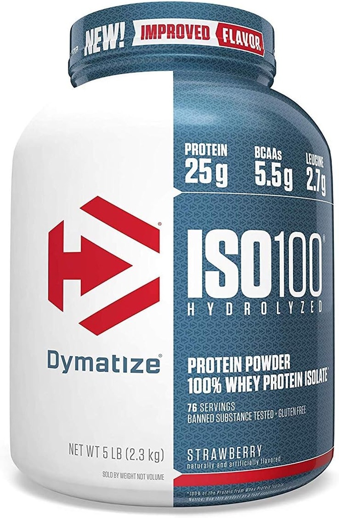 Dymatize ISO100 Hydrolyzed 100% Whey Protein Isolate Erdbeere -- 5 lbs