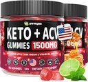 2 Pack Keto ACV Gummies Advanced Formula 1500mg, 180 Vegan Gelatin-Free Advanced Apple Cider Essig Gummis mit Granatapfel & Beetroot, natürliche Zutaten, Alternative zu Keto Tropfen