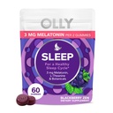 OLLY Sleep Gummy, 3 mg di melatonina, L-teanina, camomilla, e estratti di limoni, aroma di mora, 30 giorni di alimentazione - 60 conte