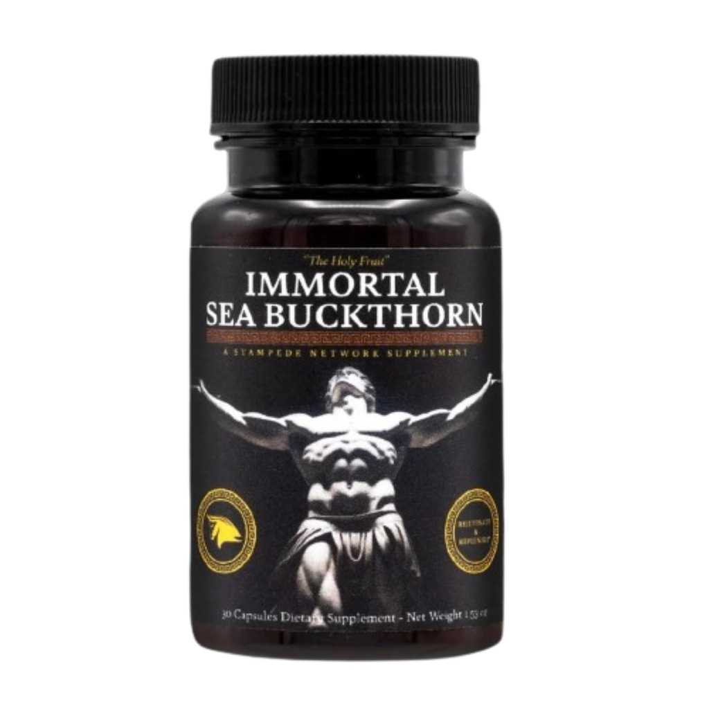 Immortal Sea Buckthorn Capsules – Alte Kraft, moderne Vitalität für Männer und Frauen mit Omega 3, 6, 7, 9 und Antioxidantien für Radiant Skin, Energie & Immununterstützung.