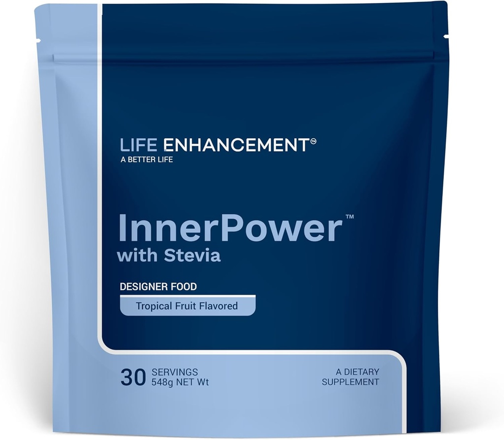 Life Enhancement InnerPower mit Stevia |Aminosäuren, B Vitamine, Cholin, Folat, Mineralien und mehr | 30 Servierungen