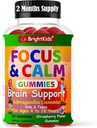 BrightKids Focus & Calm Gummies for Kids with Ashwagandha – Supporta Attenzione, Concentrazione, Rilassamento, Mood & Energy – Integratore naturale di stress, Gummie di bacca Tasty, Vegan, 60 giorni di alimentazione