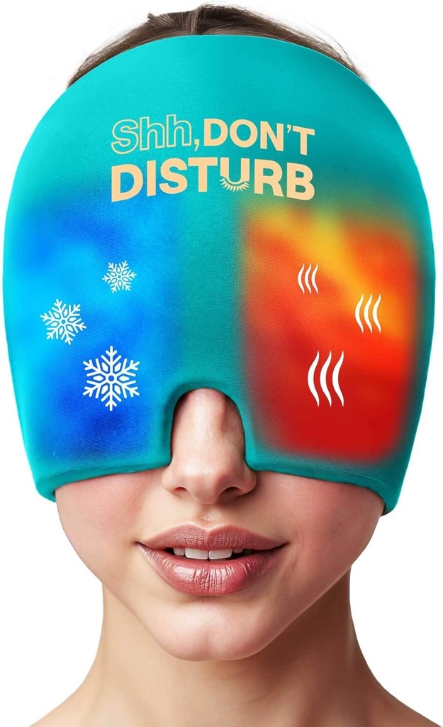 Migraine Relief Cold Cap – Wiederverwendbare Gel Ice Pack Kopf Wrap für Kopfschmerzen, Puffy Eyes, Sinus Pressure, Hangover – 360° Compression Migraine Hat für Damen und Herren – Cooling Cap für Spannung & Stress Relief