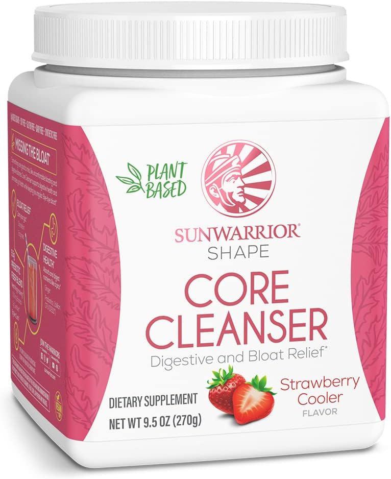 Sunwarrior Plant-Based Prebiotic Fiber Blend Powder | Probiotic Enzymes Sunfiber Soy Free Sugar Free Gluten Free Dairy Free | Strawberry Cooler 30 Servis | Shape Core Cleanser
