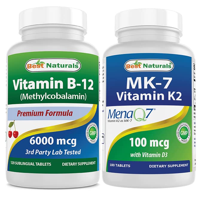 Vitamina B12 6000 mcg & Vitamina K2 (MK7) con D3