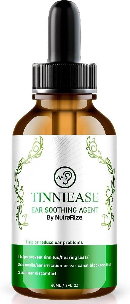 NutraRize TinniEase Ear Drops, Pro Hearing Support Formula, Tutto Natural Ear Liquid Supplement, Dropper for Ringing Ears, Massima resistenza per la salute dell'orecchio, Recensioni (30 Serve)