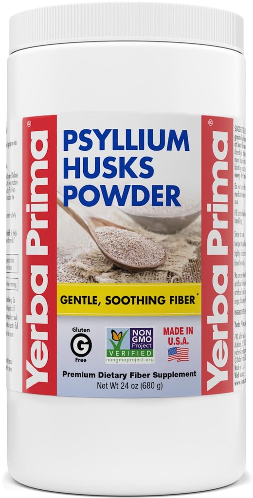 Yerba Prima Psyllium Husk Pulver - 24 oz - Fine Ground, Unflavored, Sugar Free - Natural Fiber Supplement - Auch zum Backen - Enthält sowohl lösliche & unlösliche Schüttung für Regularity Support
