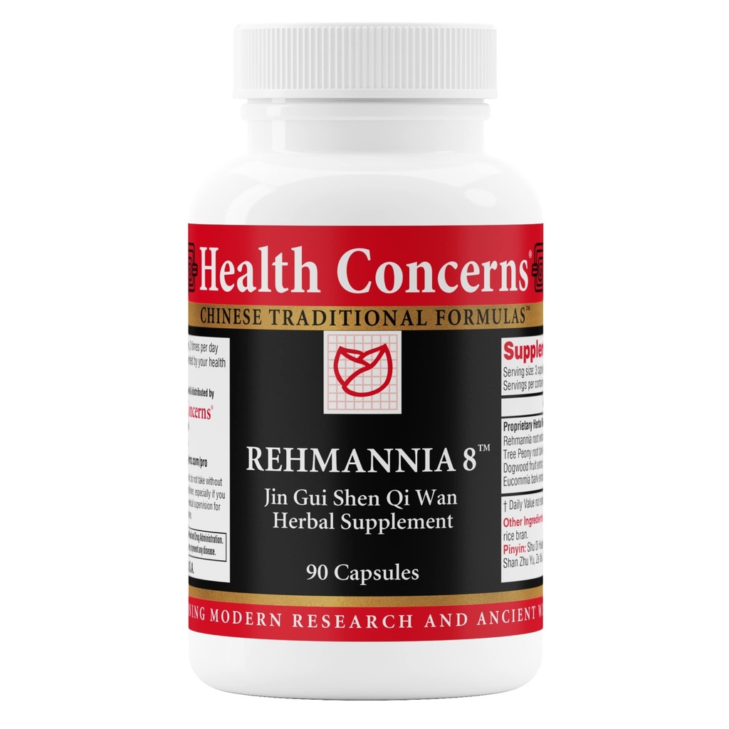 Rehmannia 8 - Riparazione del rene Detox & Supplemento - Back Discomfort & Urinary Tract Health for Women & Men - Estratto di radice di erbe tradizionale cinese per Backaches - 90 capsule