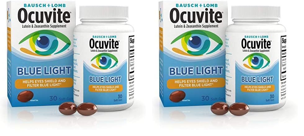 Ocuvite Bausch + Lomb Lutein 25mg Lutein & Zeaxanthin Supplemento, 30 Softgels (Pacchetto di 2)