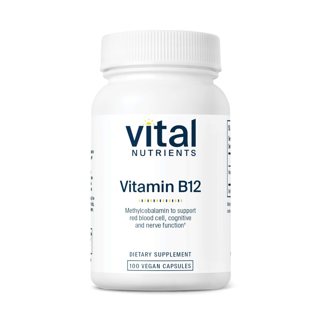 Vitamina B12 1000mcg - Vegan - Methylcobalamin per Metabolismo, Salute del sistema cognitivo e nervoso* - Integratore B12 ad alta potenza - Glutine, Latticini, Soia Free - 100 Capsule