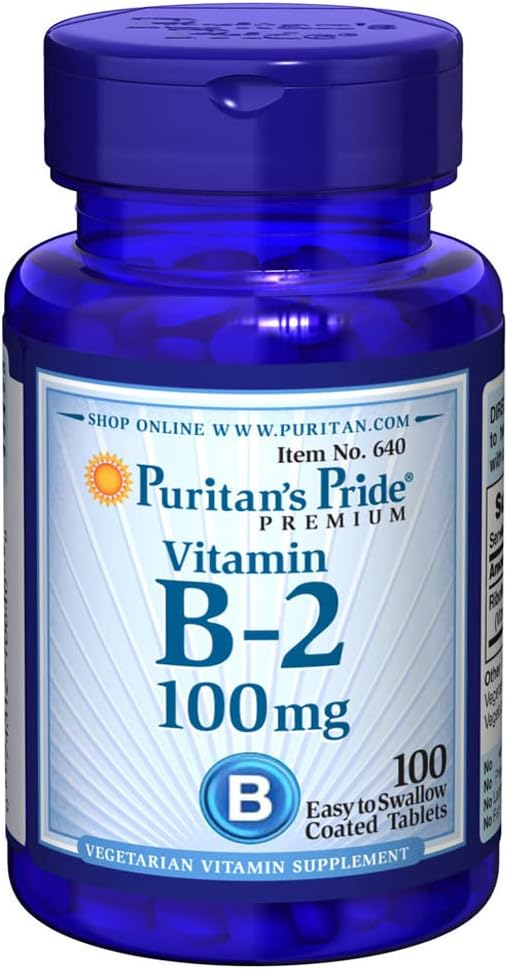 Puritans Pride Vitamin B-2 100 Mg Tabletten, 100 Zähler