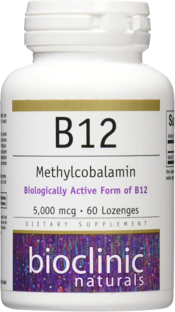 Bioclinic Naturals B12 Methylcobalamin Vitamine, 60 Zähler