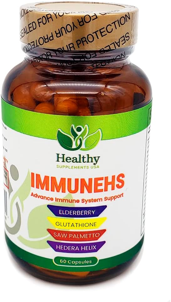 Supporto del sistema immunitario avanzato - Elderberry, Glutathione & Zinc Immunity Boost - Organic Elderberry, Vitamina C & Keto Friendly - Saw Palmetto & Hedera Helix
