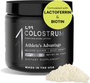 Colostrum Supplemento di L11 con Lactoferrin Biotin Zinc & Vitamina D | Polvere di Colostrum Bovini per la salute atletica del picco, salute del fegato, muscolo e supporto immunitario | 1500mg Colostrum - Unflavored 30 Servings