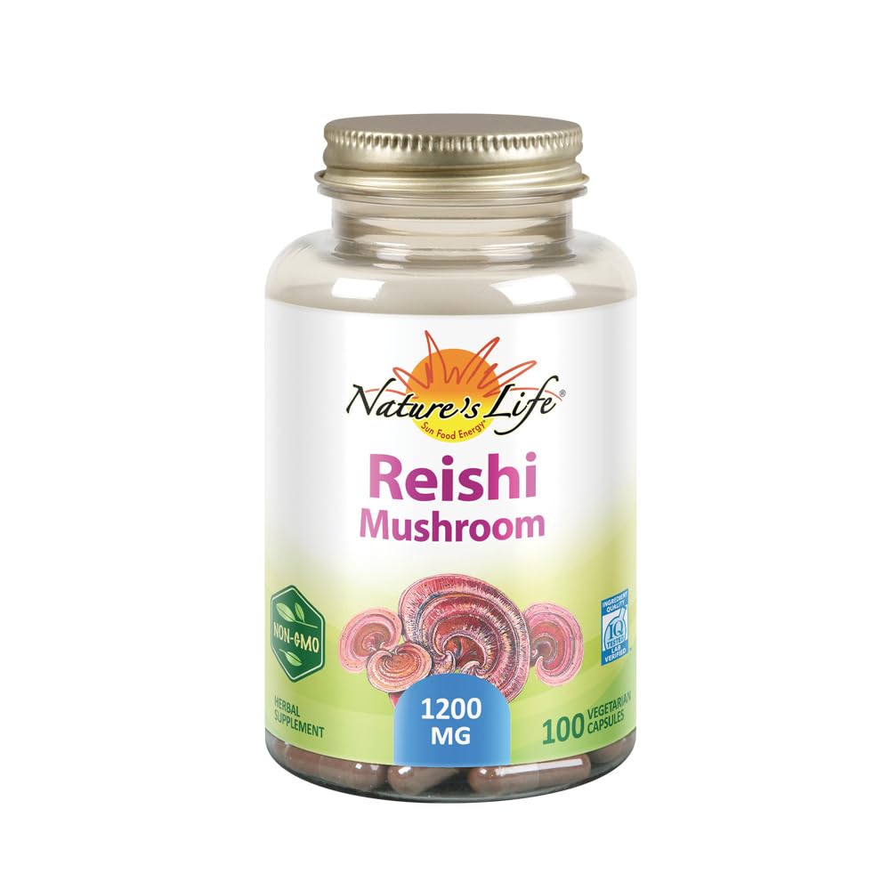 Life Reishi Mushroom 1200 mg | Funzione immunitaria sana, Energy & Mood Support Supplemento | Non-GMO & Lab verificato | 100 capsule vegetariane