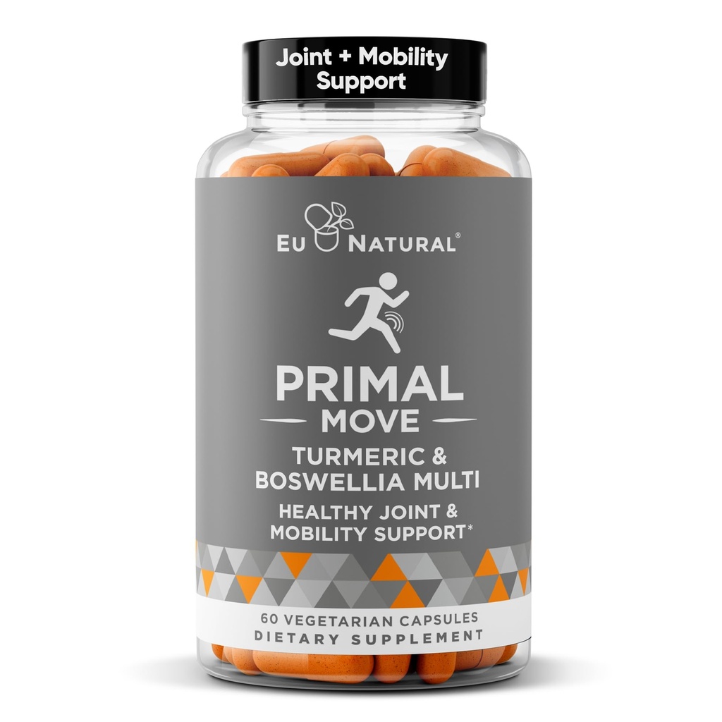 Supporto Primal Joint & Mobility - Integratore Avanzato di Supporto per Donne e Uomini - Turmerico, Boswellia, Ginger e Boron per Flessibilità, Joint Health & Comfort - 60 Veg Soft Capsule