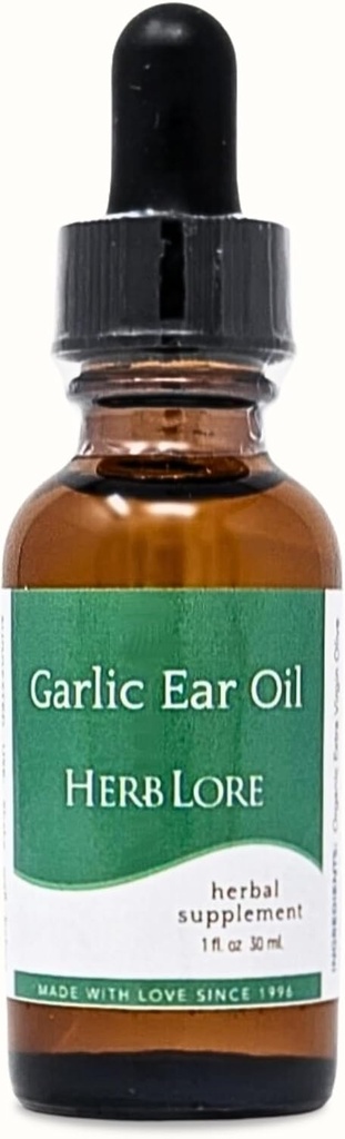 Garlic Ear Oil Drops – Soothes Dry, Itchy, or Clogged Ears for Kids & Adults - 1 fl oz - Herb Lore