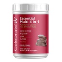 Celebrate Vitamine Essential Multi 4-in-1 Powder - Bariatric Multivitamin, 500mg Calcium, 4g Fiber, 25g Protein Shake Mix - Schokoladenmilch (14 Servierungen)