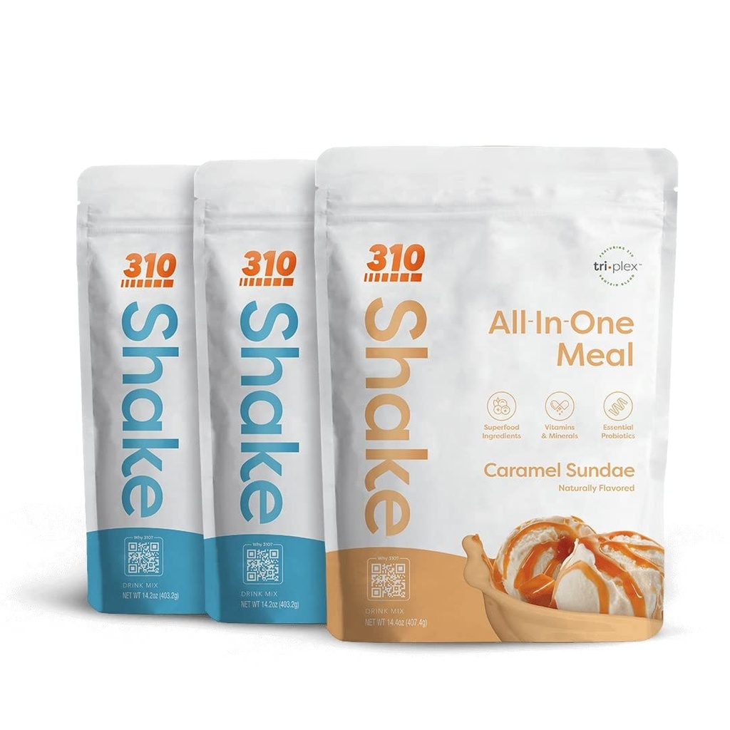 310 Ernährung – All-In-One Meal Ersatz Shake - Neue Formel mit Fiber Rich Vegan Superfood Blend - Natürliche Süßungsmittel - Low Carb Shake, Keto & Paleo Friendly - Glutenfrei - 26 Essential Vitamins & Minerals - Triple Flavor Pack