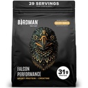 BIRDMAN Falcon Performance Poudre de protéines végétaliennes, 31g de protéines, 5g de créatine, 5g BCAA, Probiotiques, électrolytes, pré-entraînement, faible teneur en glucides, sans sucre et sans lait, à base de plantes protéines de vanille, 29 portions