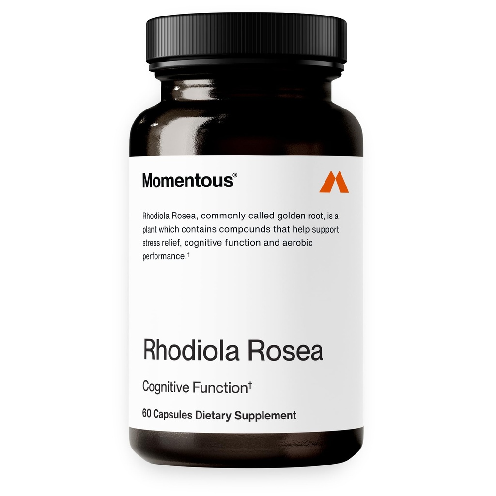 Momentous Rhodiola Rosea Supplement - Adaptogen Ergänzung für Kognition, Fatigue, & Stress Support - Rhodiola Rosea Root Extract - NSF zertifiziert für Sport - GMO- & Gluten-Free - Vegan - 60 Servietten