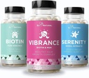 Eu Natural Beauty Bundle - Vibrance Bundle con Biotin & Serenity per la crescita dei capelli più sani, chiodi più forti, pelle luminosa