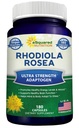 aSquared Nutrition Supplément Rhodiola Rosea 1000mg - 180 Capsules Vegan - Max Strength Pinces d'extrait de racine Rhodiola améliorent l'énergie pure, la fonction cérébrale et le soulagement du stress - comprimés de poudre d'herbe de racine dorée