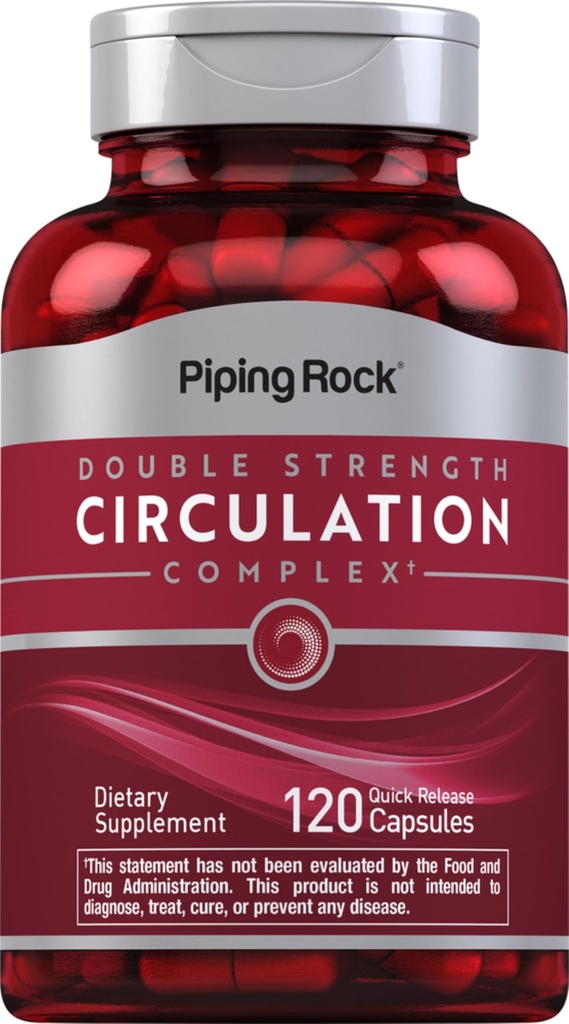 Piping Rock Circulation Supplemento | 120 Capsule | Double Strength Complex | Non OGM, Gluten Free