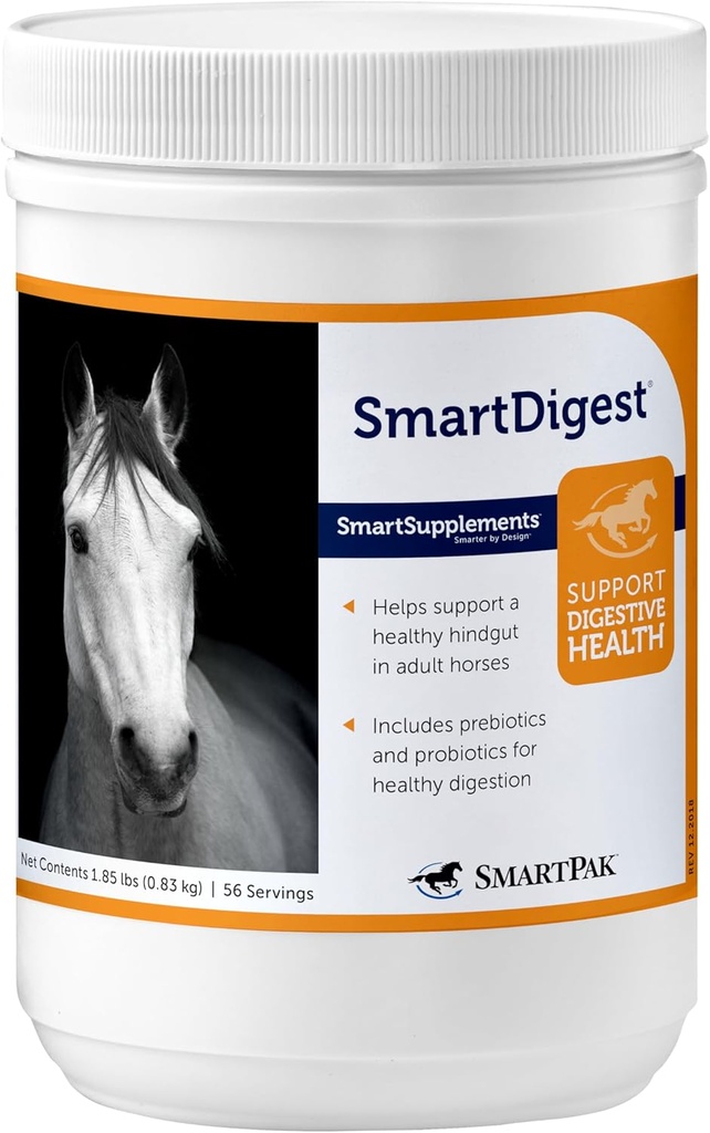 SmartDigest Verdauungsergänzung für Pferde | Ermutigt gesunde Verdauung durch Probiotika und Präbiotika | 56 Servierungen | 1,85 lb Bucket