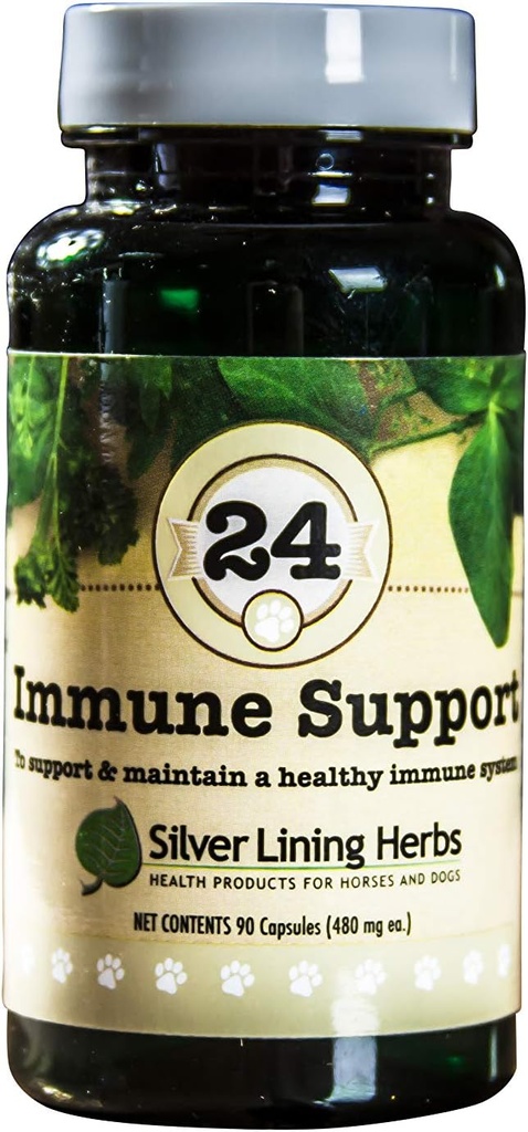 Silver Lining Herbs Dog Immune Support Supplemento – Natural Herbal Dog Vitamins – Promuove una forte difesa immunitaria, vitalità e benessere generale – 90 capsule