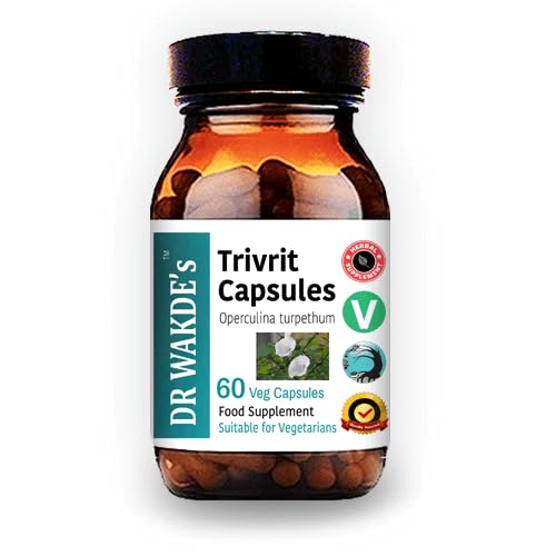 DR WAKDE'S Trivrit Capsules (Nishottar, 60 capsules de légumes, supplément à base de plantes, plante ayurvédique, tout naturel, végétalien)