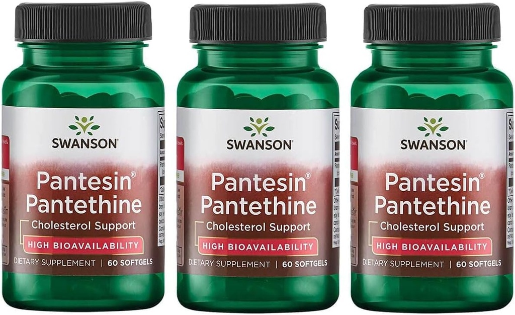 Swanson Ultra Pantesin Pantethine 300 mg 60 Softgels (Pack mit 3)