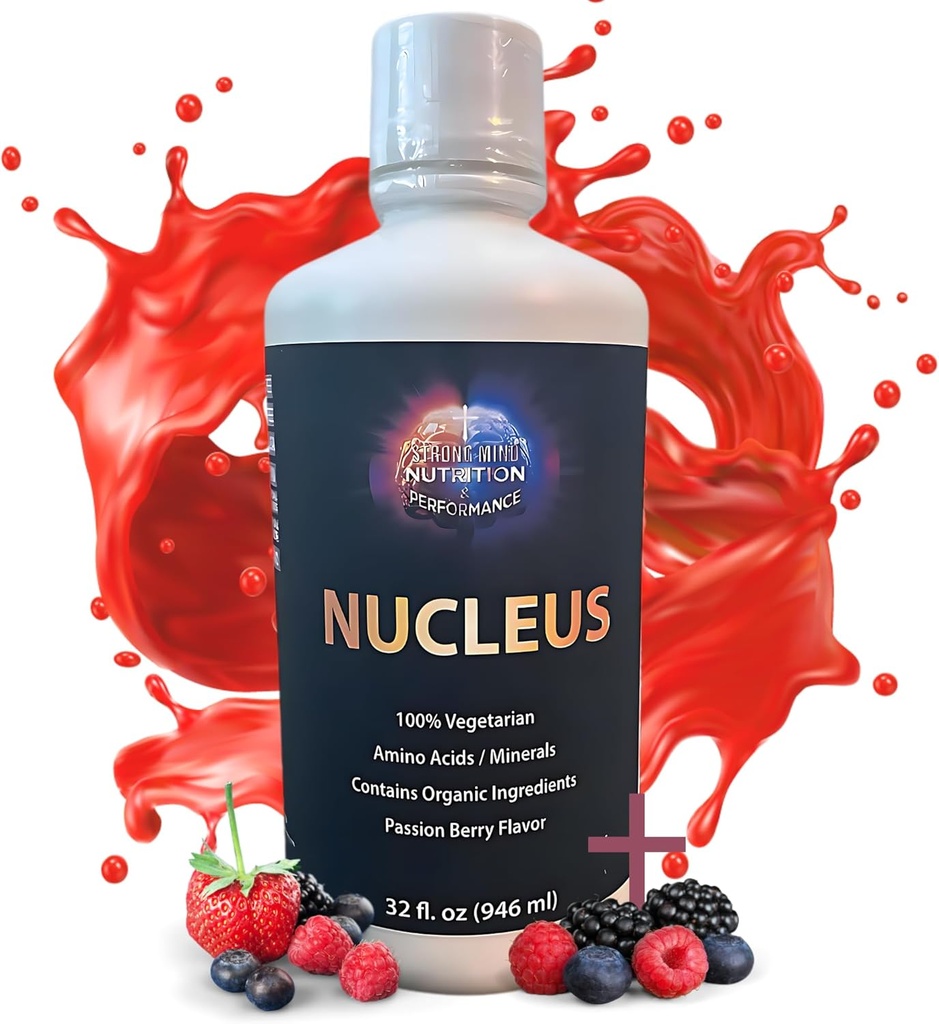Nucleus Liquid Vitamins - Multivitamin Nutrition Drink for Men and Women, Sugar and Gluten Free, Vegetariano Multivitamin Supplement, Nessun aroma artificiale o dolcificanti - 32 oz (Passion Berry Flavor)