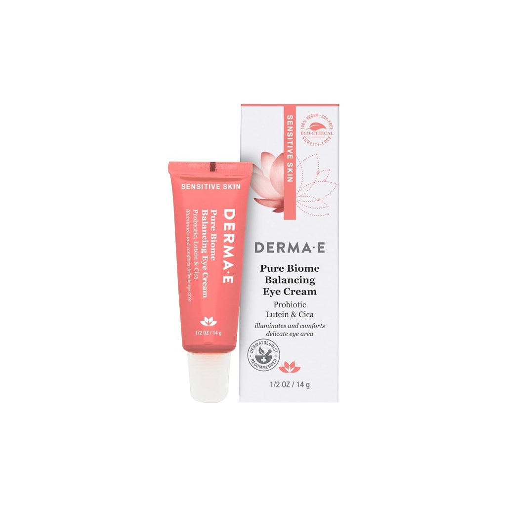Crème d'équilibre des yeux de Derma E pur biome, 0,5 OZ