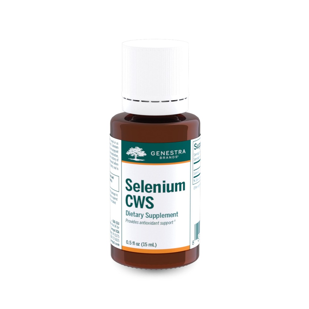 Genestra Marken Selenium CWS | Antioxidante Nährstoffunterstützung hilft vor oxidativem Stress zu schützen | 0.5 fl. oz.