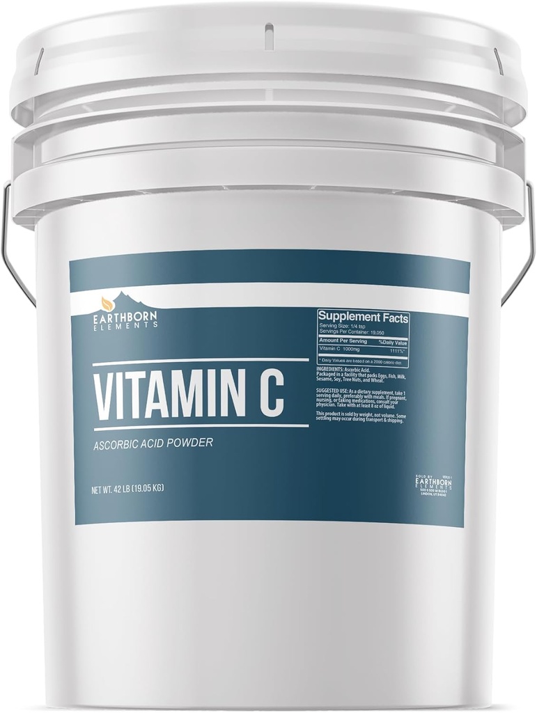 Erdnährstoffe Vitamin C Pulver (5 Gallon), Ascorbinsäure, Beilage & Reiniger