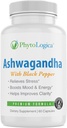 Bio Ashwagandha Kapseln mit schwarzem Pfeffer, unterstützt Hormone, Non-GMO, Gluten-frei, Vegan, Natürlich, 60 Kapseln