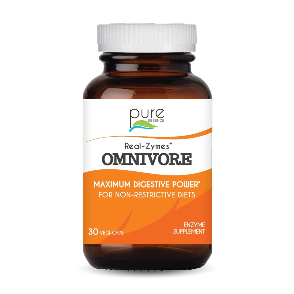 Real-ZymesTM OMNIVORE Verdauungsenzym-Ergänzung mit Probiotika für bessere Verdauung - Natürliche Unterstützung für Relief von Bloating, Gas, Belching, Durchfall, Verstopfung, IBS, etc. - 30 Caps