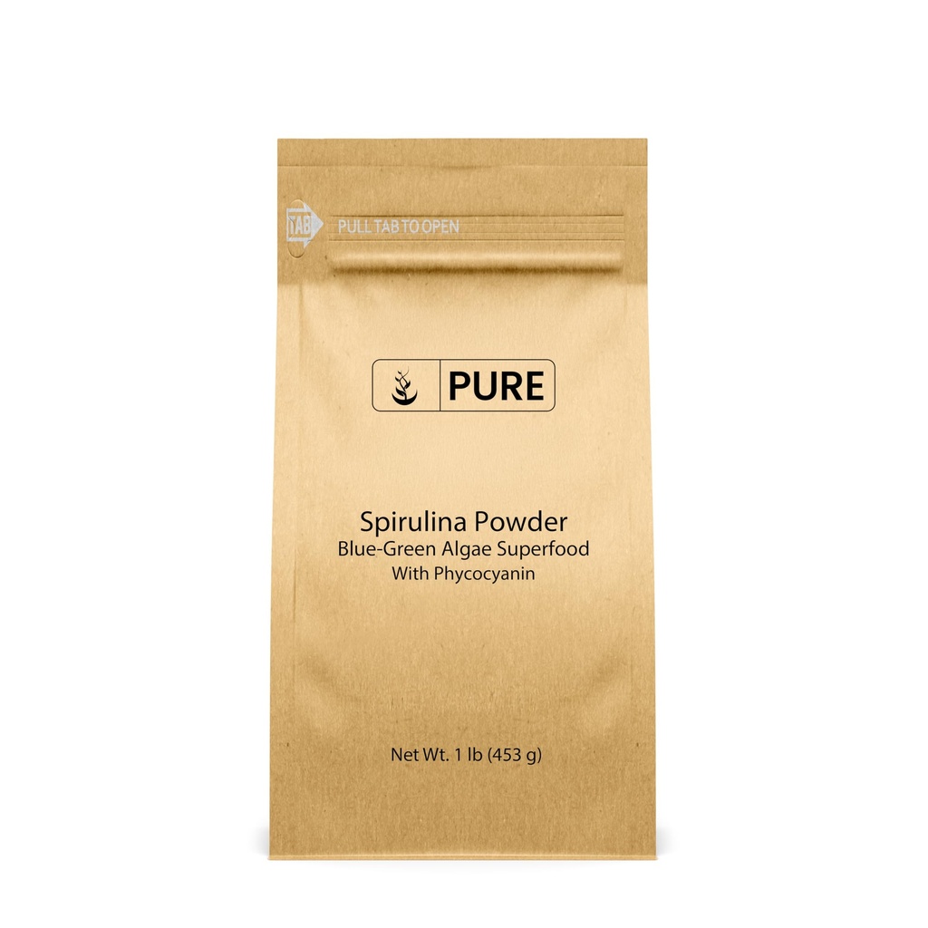 PURE ORIGINAL INGREDIENTS Spirulina Pulver (1 lb) Grüne Algen Superfood mit Phycocyanin