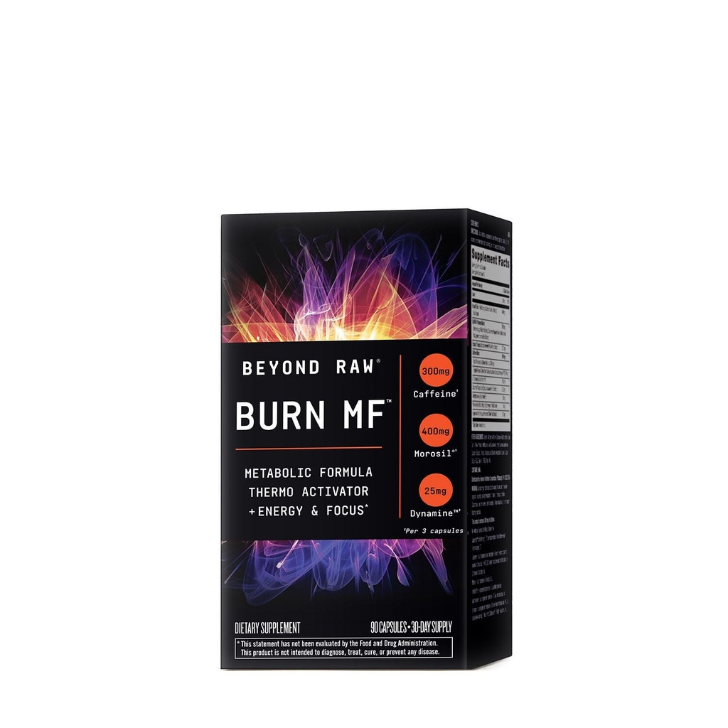 BEYOND RAW Burn MF | Metabolic Formula, Thermo Activator, Supports Energy and Focus | 90 Count