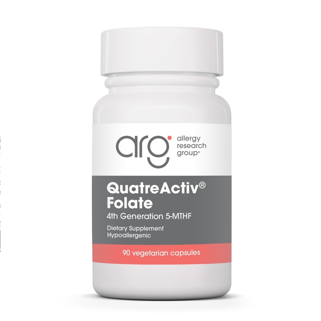 Gruppo di ricerca allergia QuatreActiv Folate Supplemento - Methylfolate, 5-MTHF, Supporto di metilazione, Quatrefolic, Capsule Vegetariani - 90 Conte