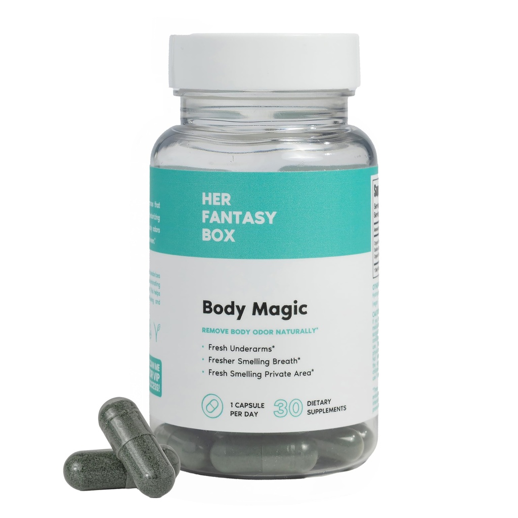Her Fantasy Box | Body Magic | Chlorophyll Capsules – Vegan Detox & Digestion Support, Gut & Skin Health, Natural Energy Booster – 30 capsule (200 mg)