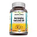 Erstaunlich Omega Norwegian Cod Liver Oil 1250 Mg Softgels Ergänzung | Omega-3, EPA, DHA, Vitamin A, Vitamin D & Vitamin E (Lemon | 120 Count)